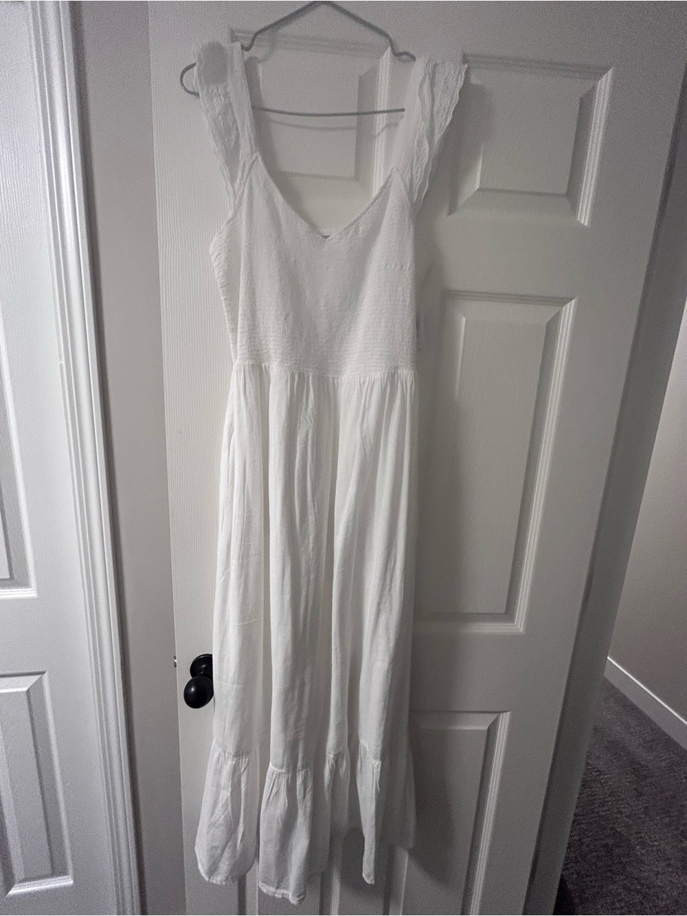 Old Navy White Maxi Dress with Ruffle Straps